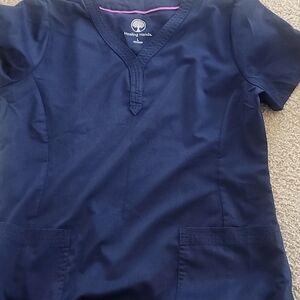Healing Hands Navy Blue Scrub Top Size L